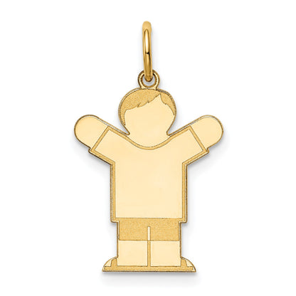 14k The Kids Small Boy with Haircut Engravable Love Charm