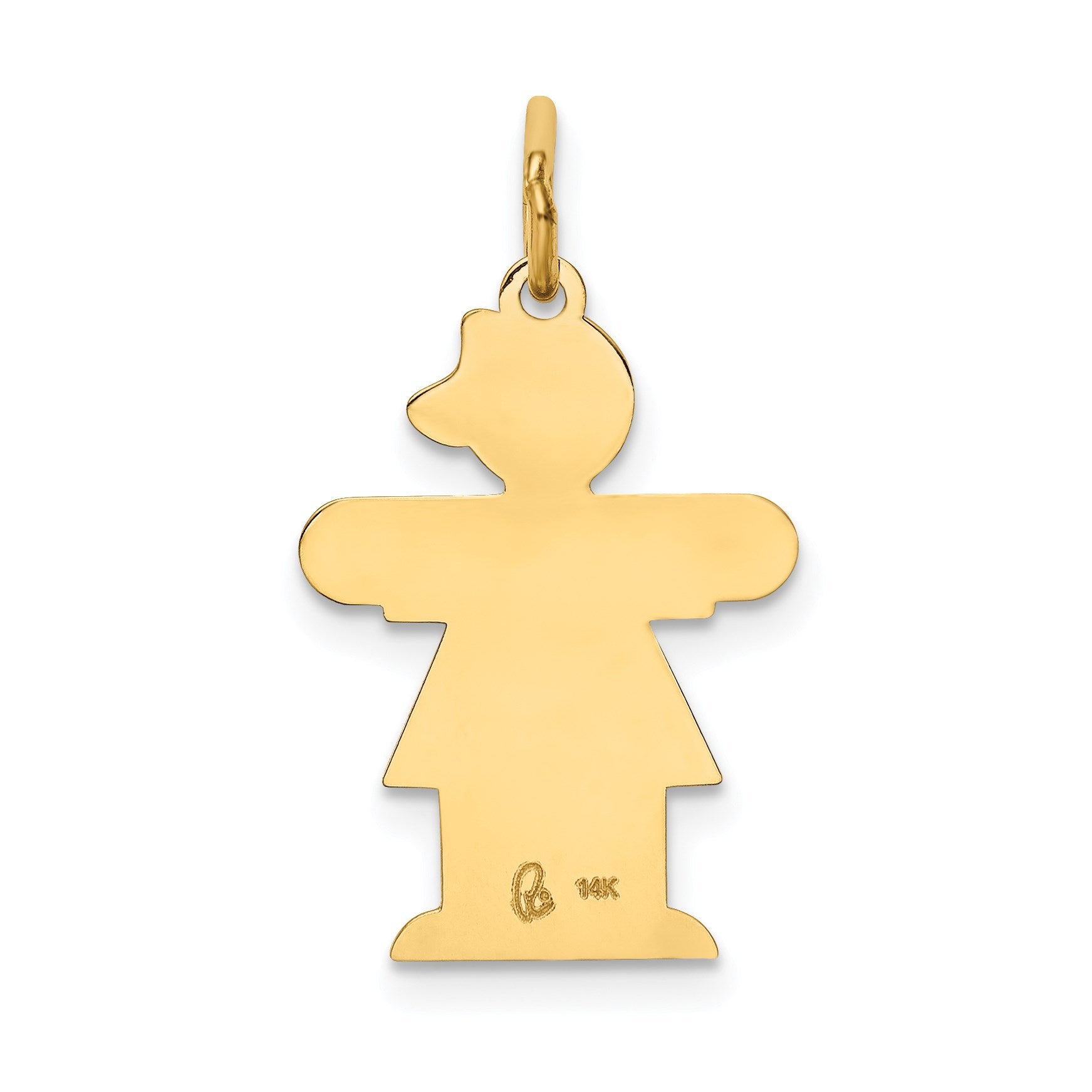 14k The Kids Small Stars and Stripes Girl Engravable Hugs Charm