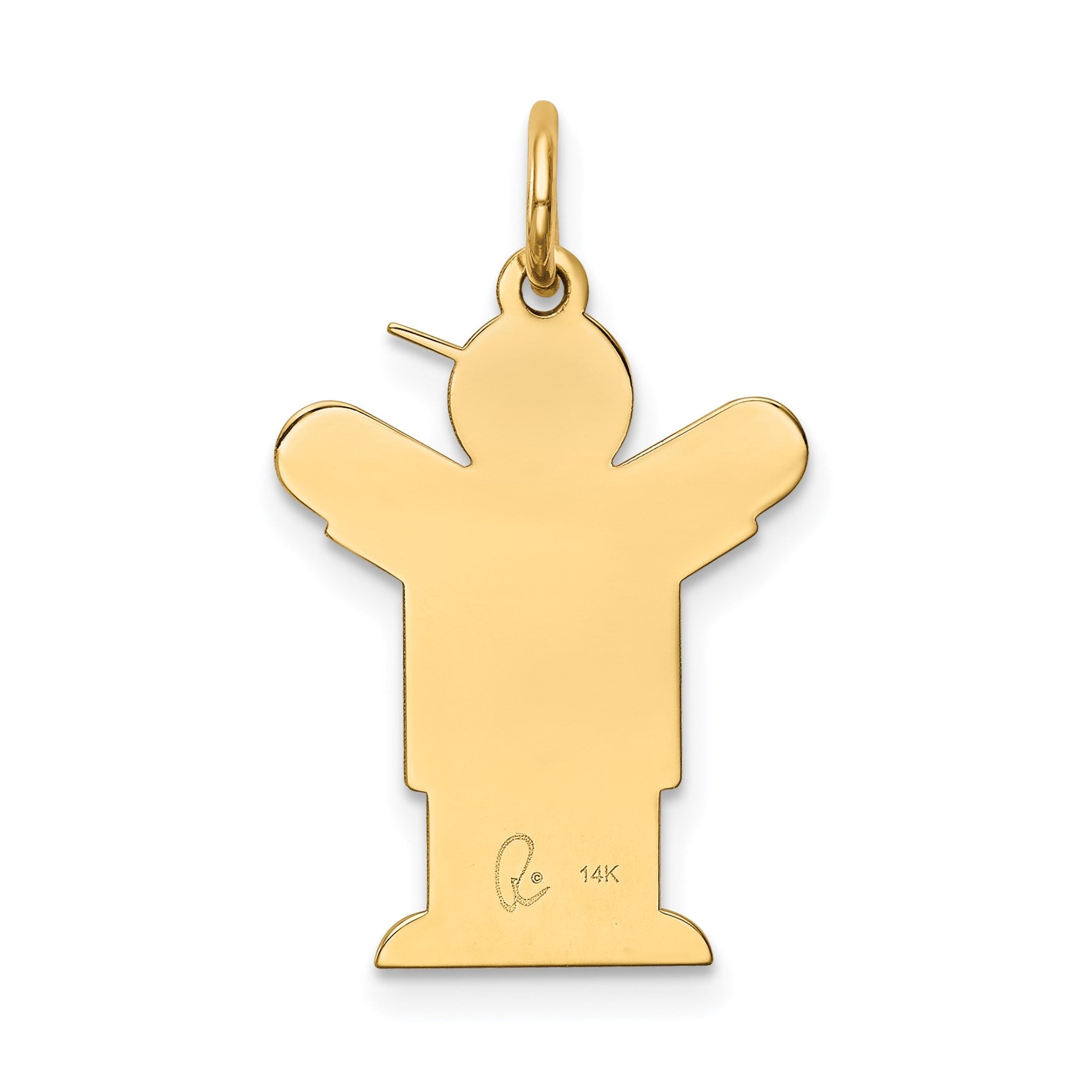 14k The Kids Small Patches Boy Engravable Love Charm