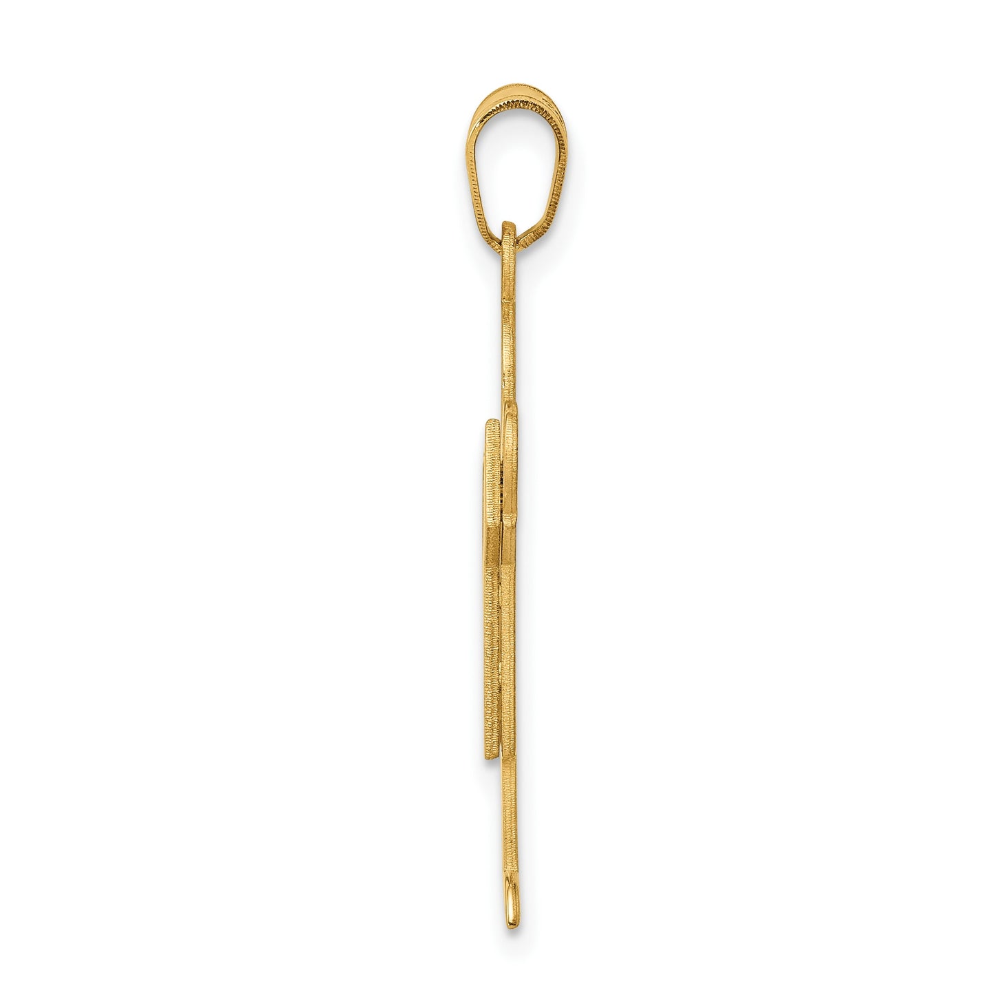 14k The Kids Solid Satin Medium Boy Engravable Kiss Charm