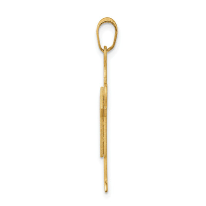 14k The Kids Solid Satin Medium Boy Engravable Kiss Charm