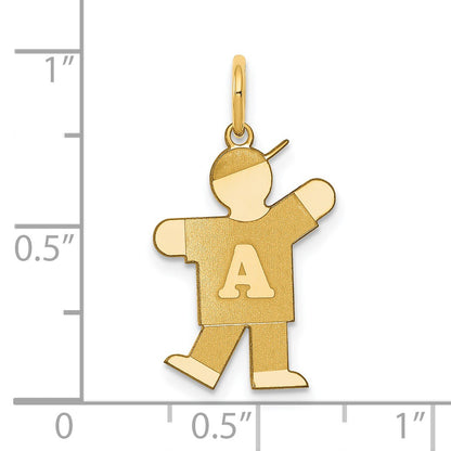 14k The Kids Small Alphabet Boy Kiss Charm