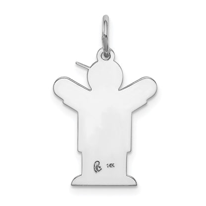 14k The Kids Small Heart Shirt Boy Engravable Love Charm