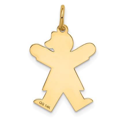 14k The Kids Small Heart Dress Girl Engravable Joy Charm