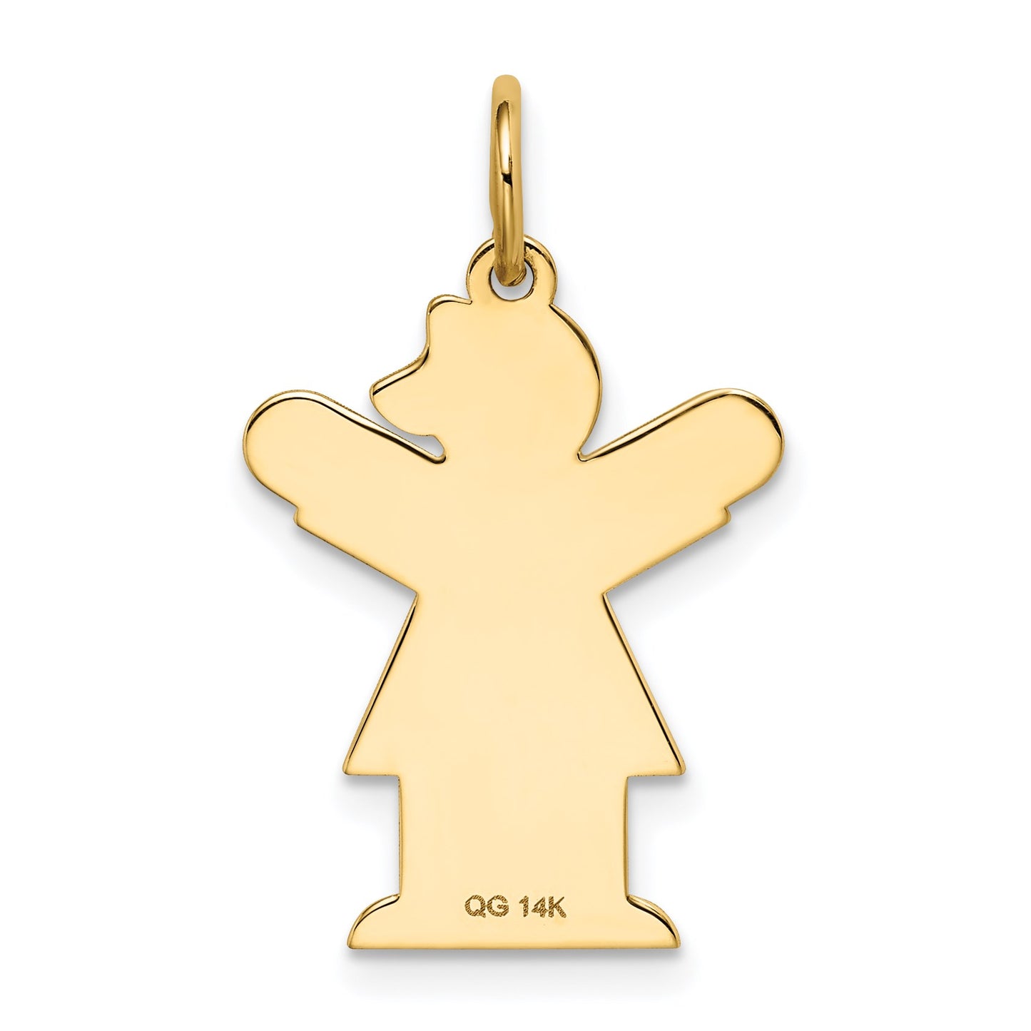 14k The Kids Small Heart Dress Girl Engravable Love Charm
