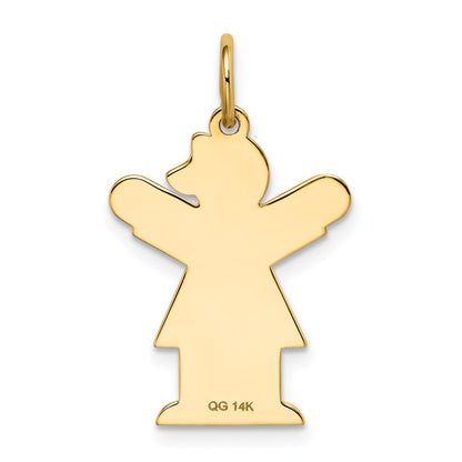 14k The Kids Small Heart Dress Girl Engravable Love Charm