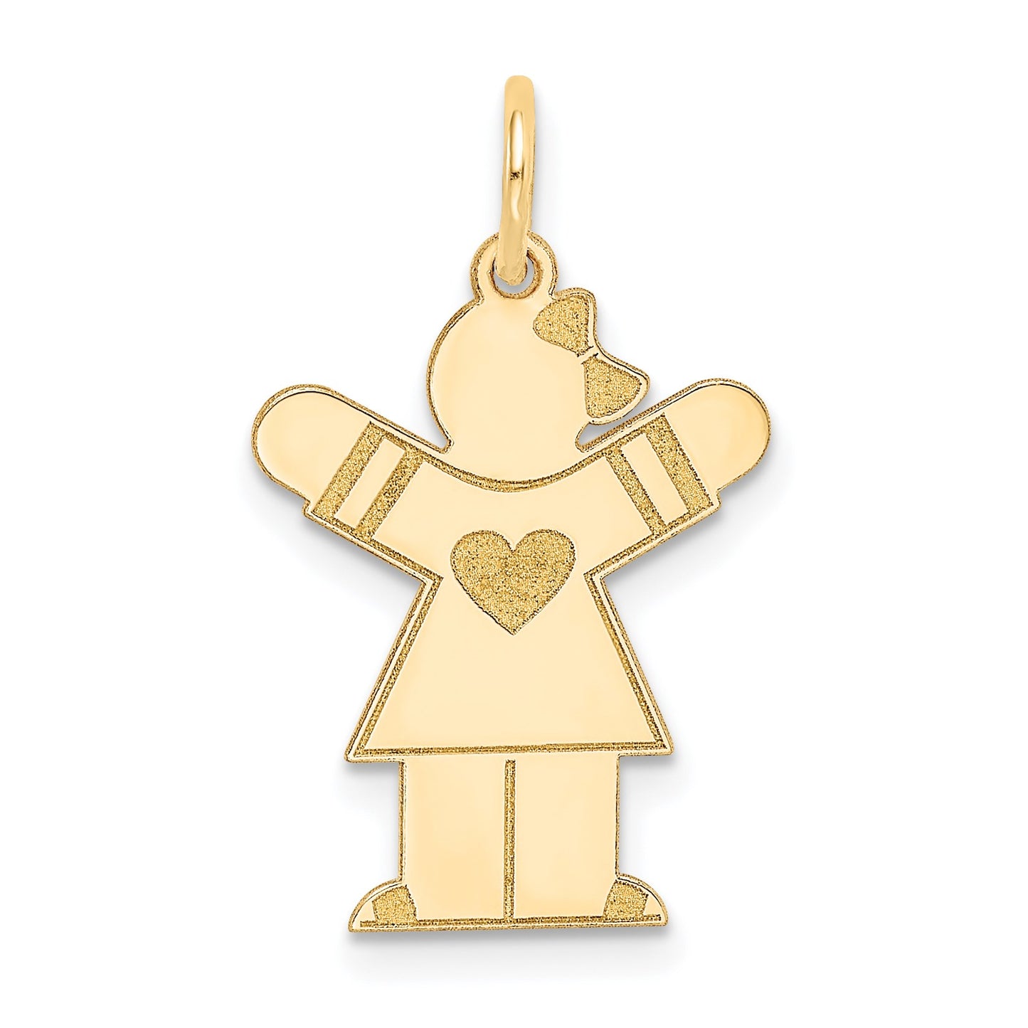 14k The Kids Small Heart Dress Girl Engravable Love Charm