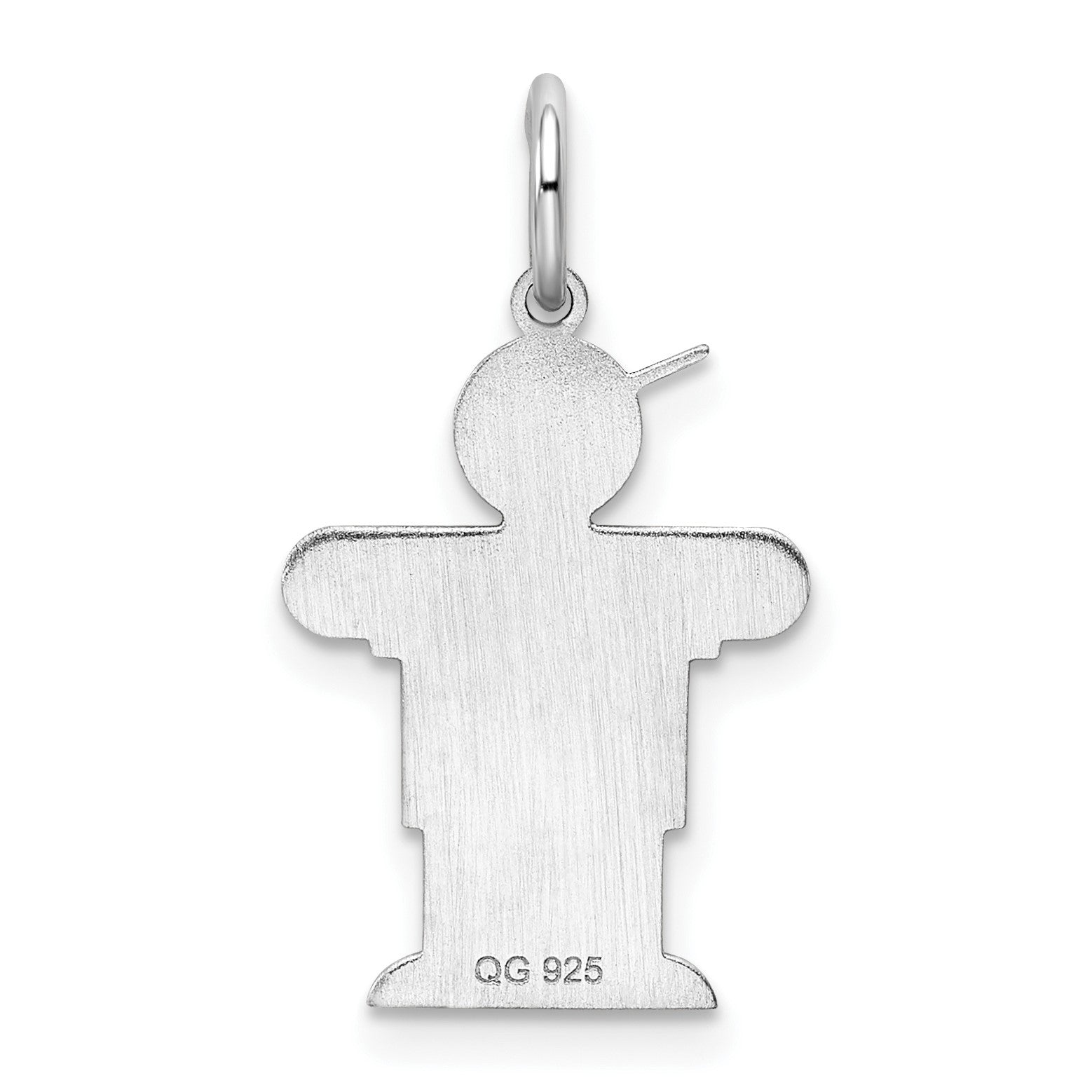 Sterling Silver Rhodium-plated Hugs Kid Charm