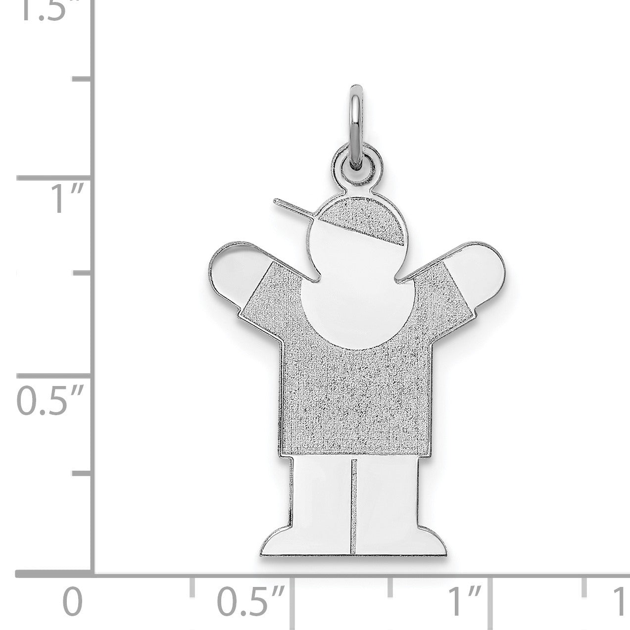 Sterling Silver Rhodium-plated Love Kid Charm