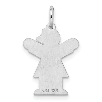 Sterling Silver Rhodium-plated Kid Charm