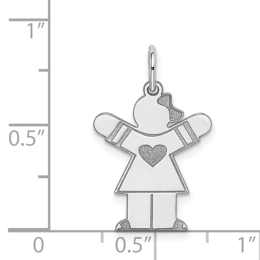 Sterling Silver Rhodium-plated Kid Charm