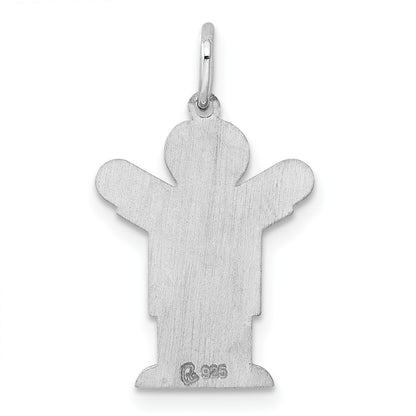 Sterling Silver Rhodium-plated Kid Charm