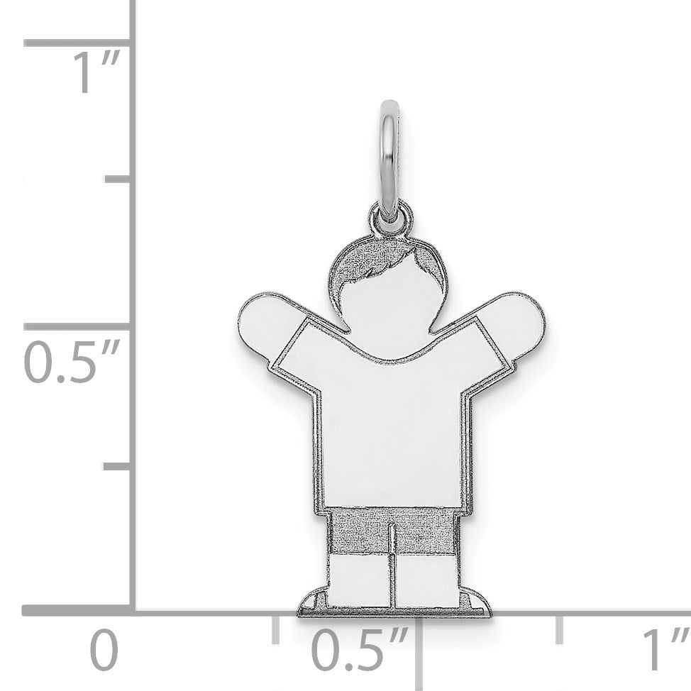 Sterling Silver Rhodium-plated Kid Charm