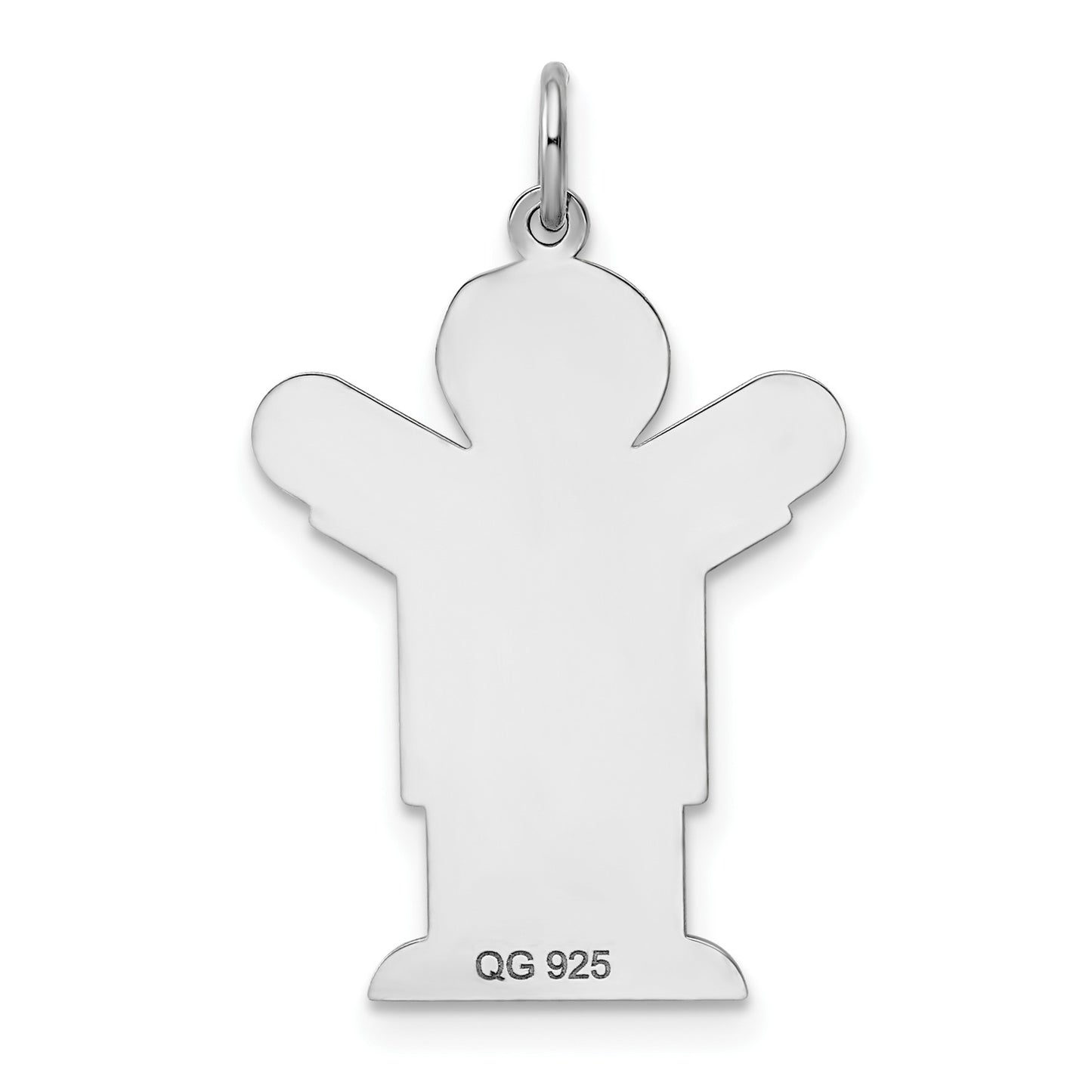 Sterling Silver Rhodium-plated Kid Charm