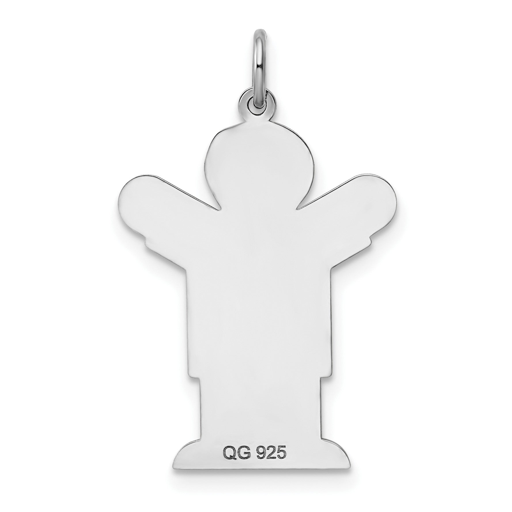 Sterling Silver Rhodium-plated Kid Charm