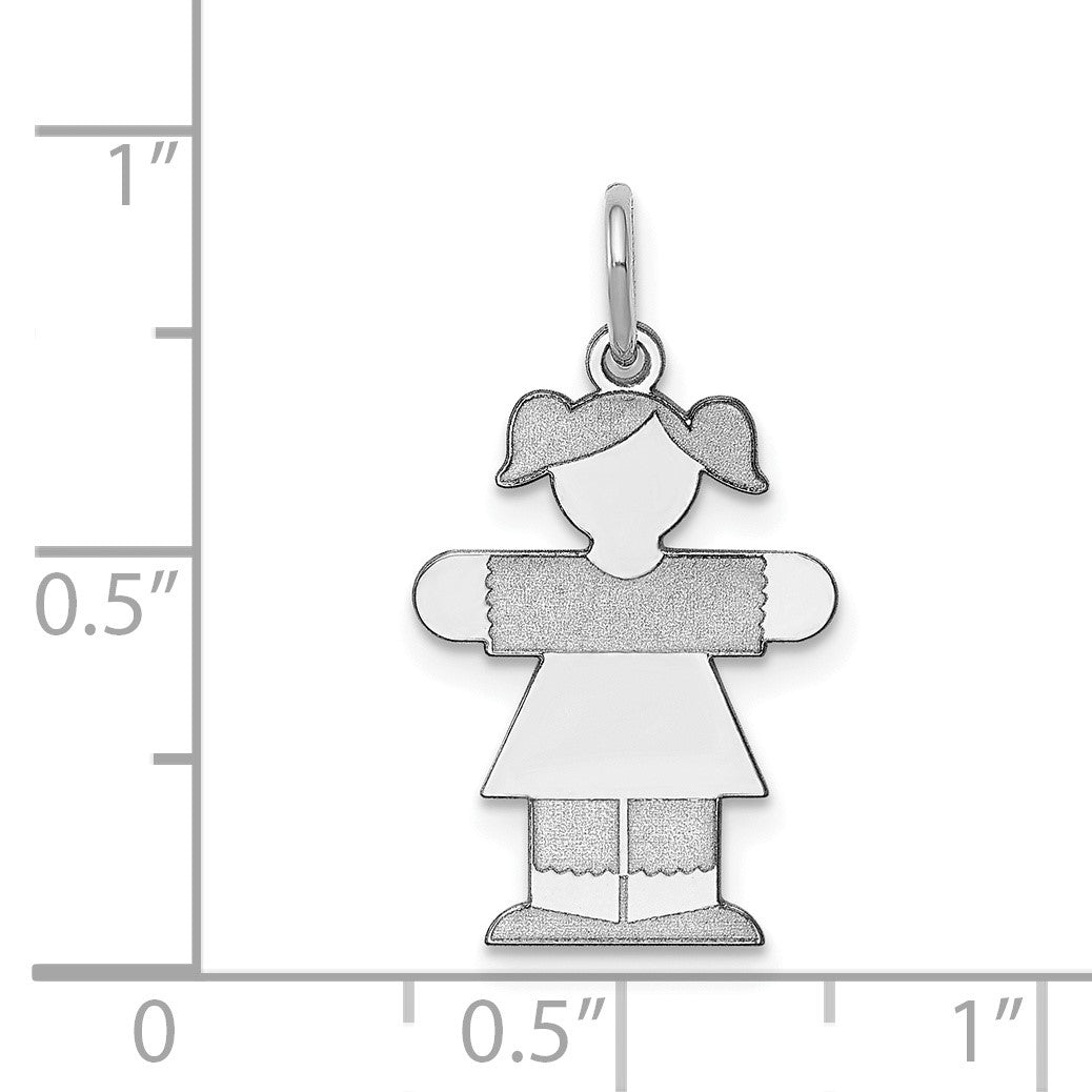 Sterling Silver Rhodium-plated Kid Charm