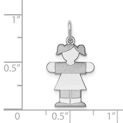Sterling Silver Rhodium-plated Kid Charm