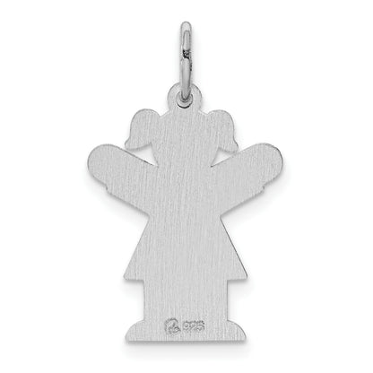 Sterling Silver Rhodium-plated Kid Charm
