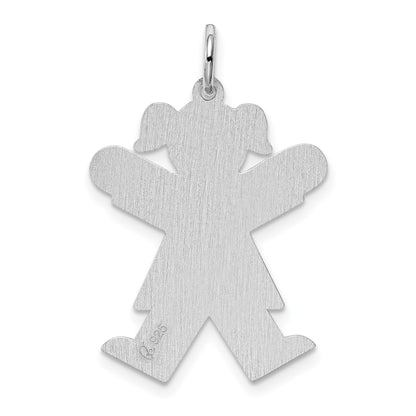 Sterling Silver Rhodium-plated Kid Charm