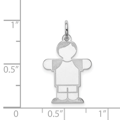Sterling Silver Rhodium-plated Kid Charm