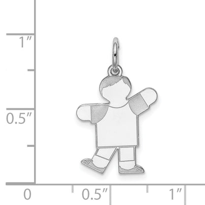 Sterling Silver Rhodium-plated Kid Charm