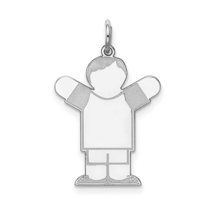 Sterling Silver Rhodium-plated Kid Charm