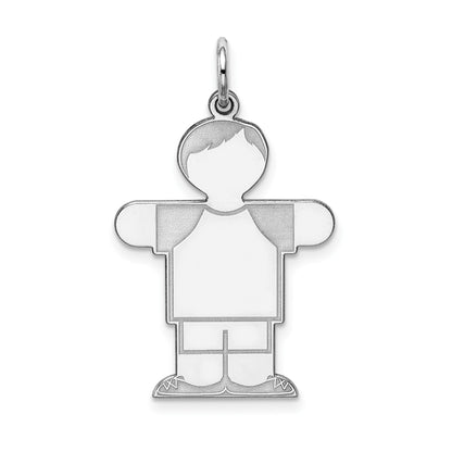 Sterling Silver Rhodium-plated Kid Charm