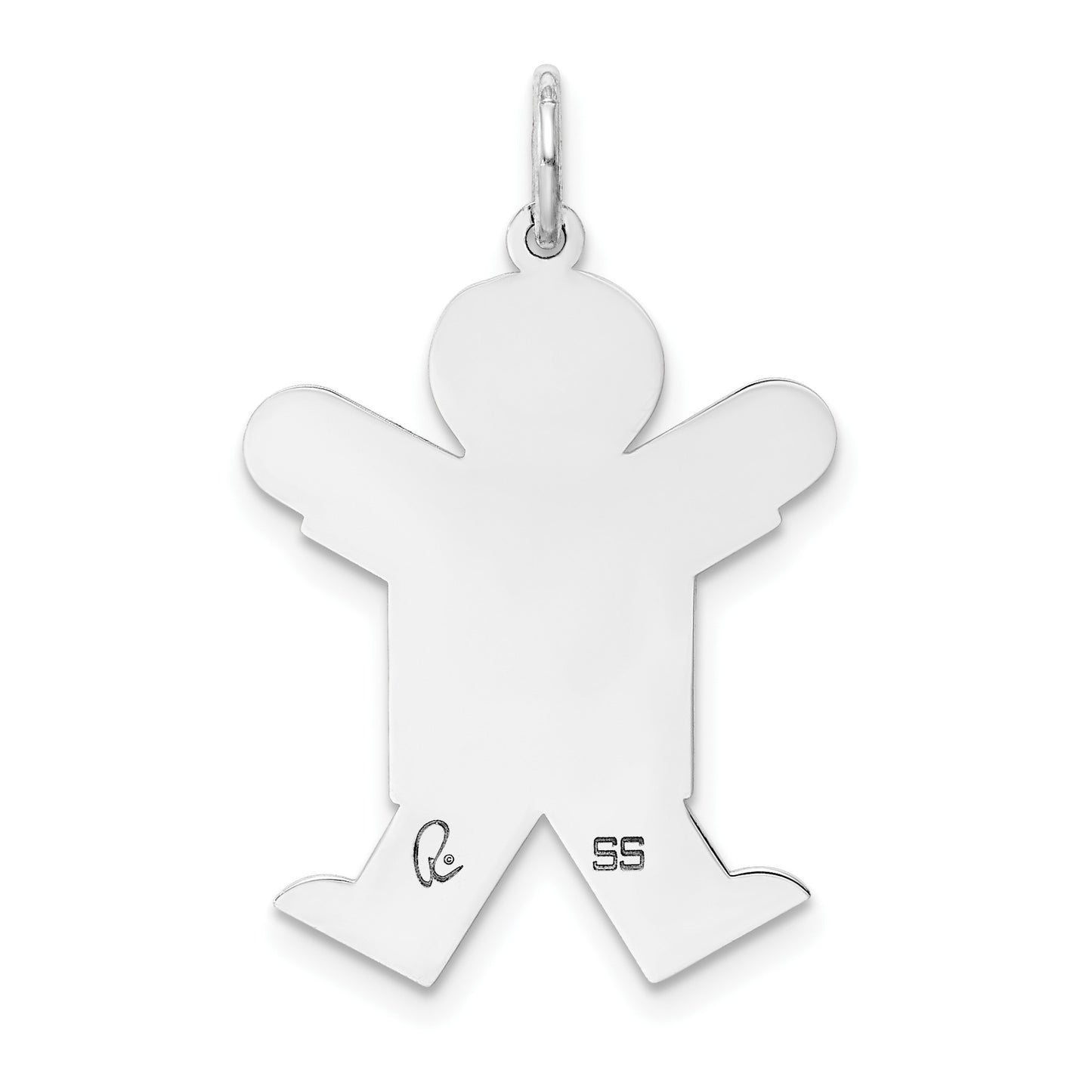 Sterling Silver Rhodium-plated Kid Charm