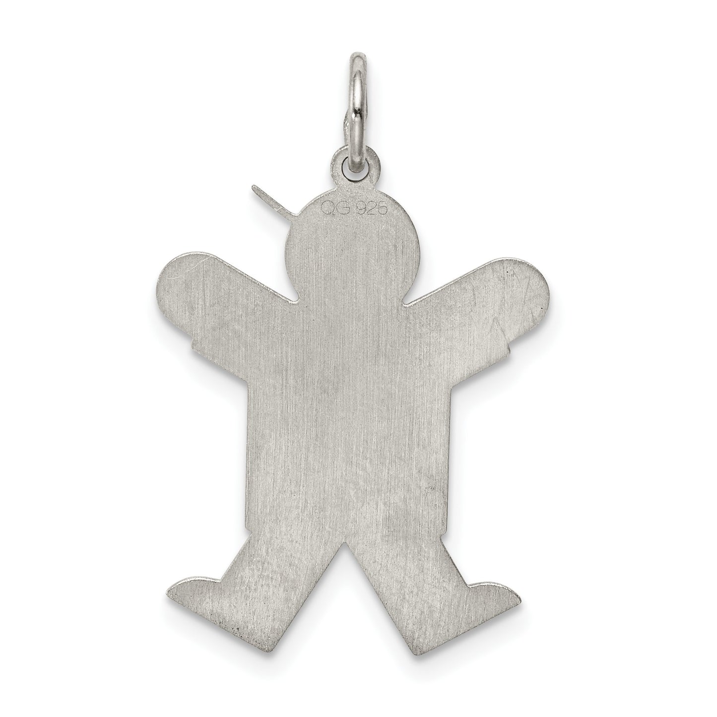 Sterling Silver Rhodium-plated Kid Charm