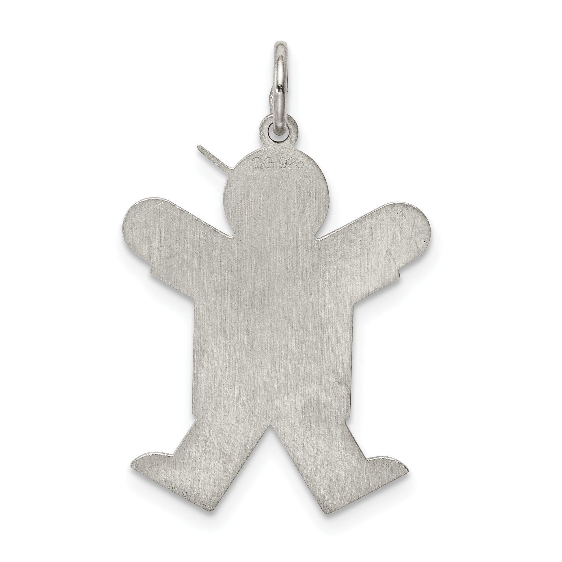 Sterling Silver Rhodium-plated Kid Charm