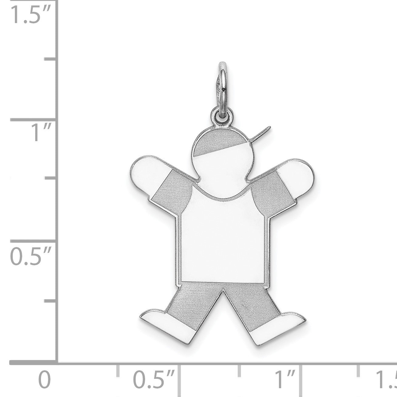 Sterling Silver Rhodium-plated Kid Charm