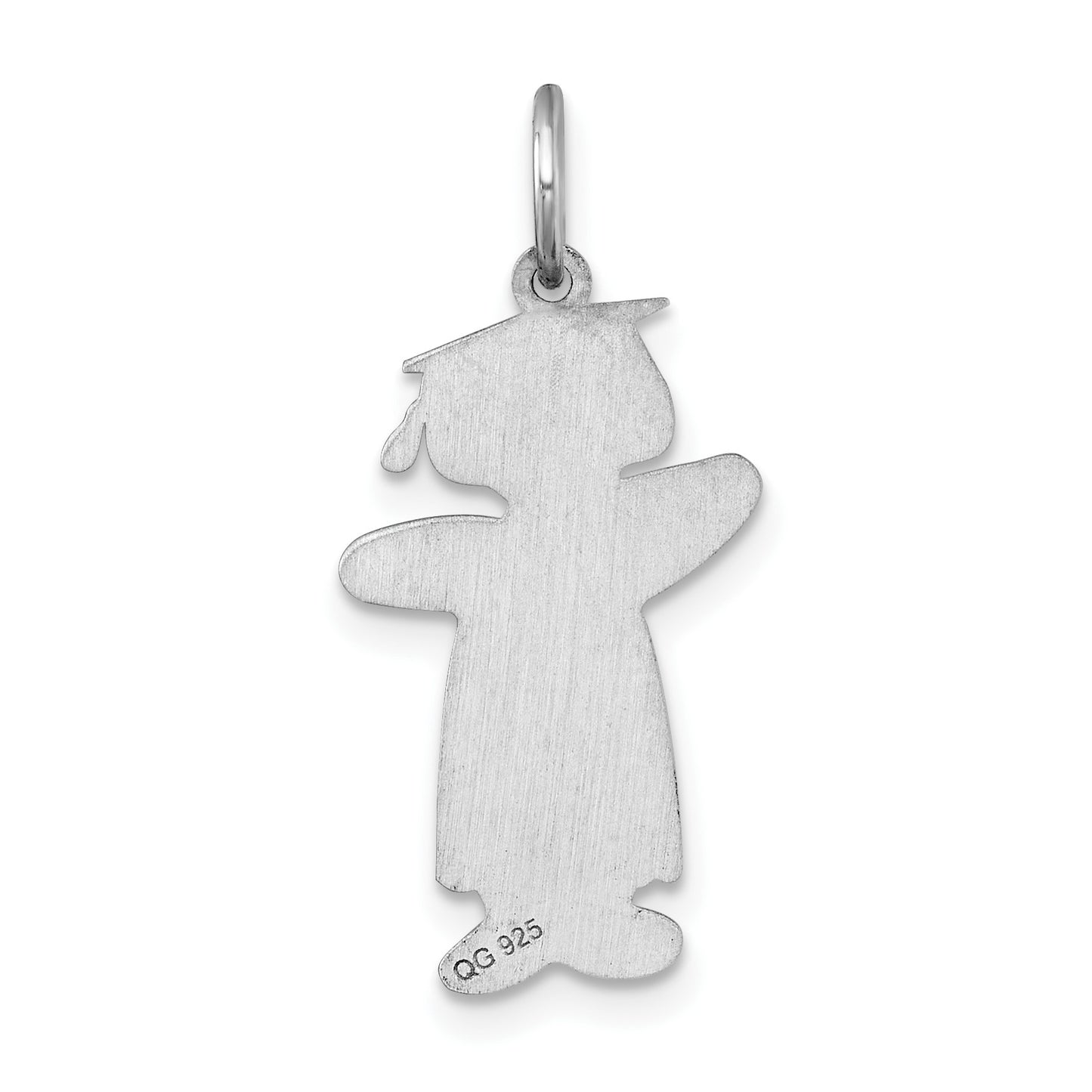 Sterling Silver Rhodium-plated Class of 2026 Girl Cuddle Charm