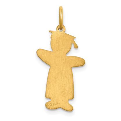 Sterling Silver Gold-plated Class of 2025 Boy Cuddle Charm