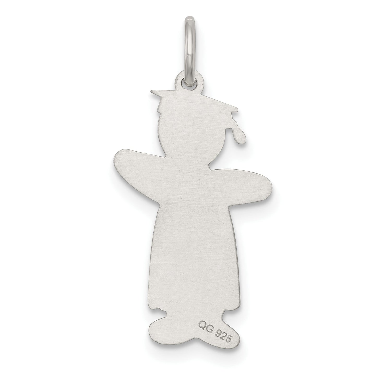 Sterling Silver Rhodium-plated Class of 2026 Boy Cuddle Charm