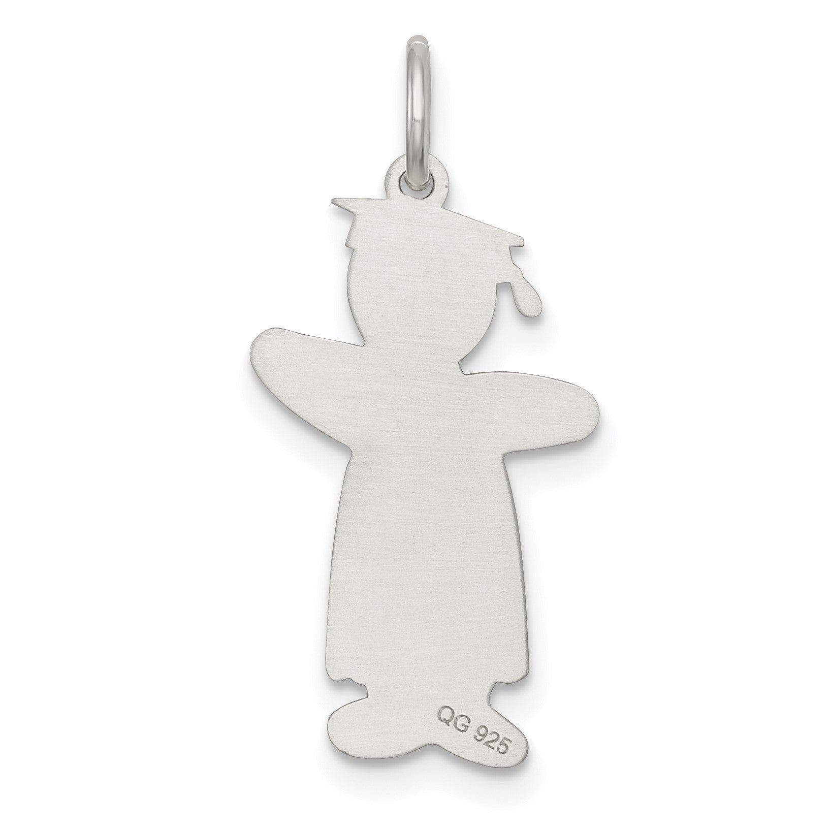 Sterling Silver Rhodium-plated Class of 2026 Boy Cuddle Charm
