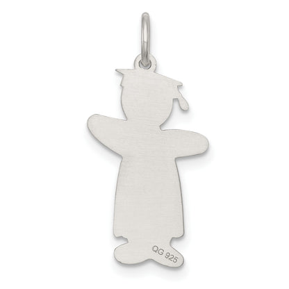Sterling Silver Rhodium-plated Class of 2026 Boy Cuddle Charm