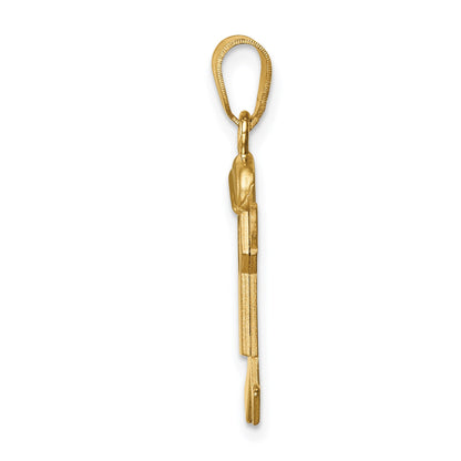 14k Two-tone The Kids Small Boy with Hat on Left Engravable Kiss Charm
