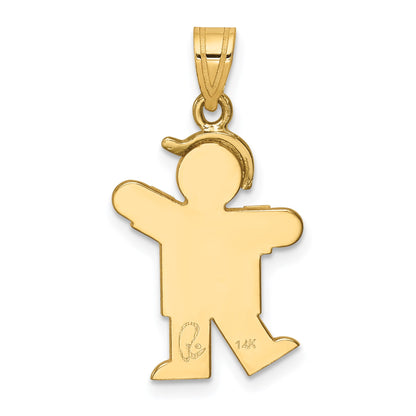 14k Two-tone The Kids Small Boy with Hat on Left Engravable Kiss Charm