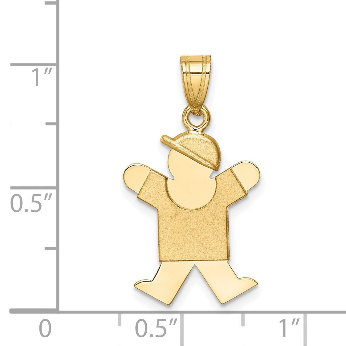 14k The Kids Solid Engravable Small Boy with Hat on Right Joy Charm