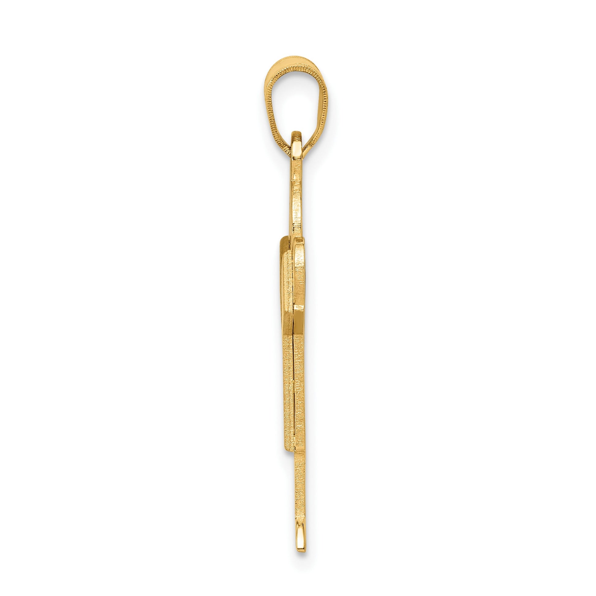 14k The Kids Solid Satin Medium Boy Engravable Love Charm