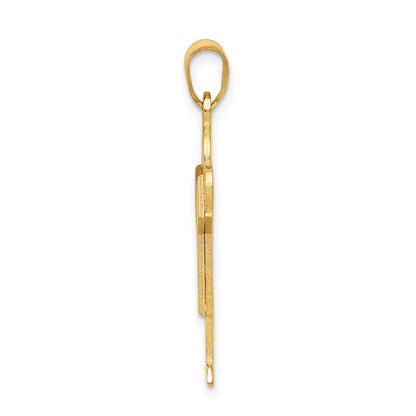 14k The Kids Solid Satin Medium Boy Engravable Love Charm