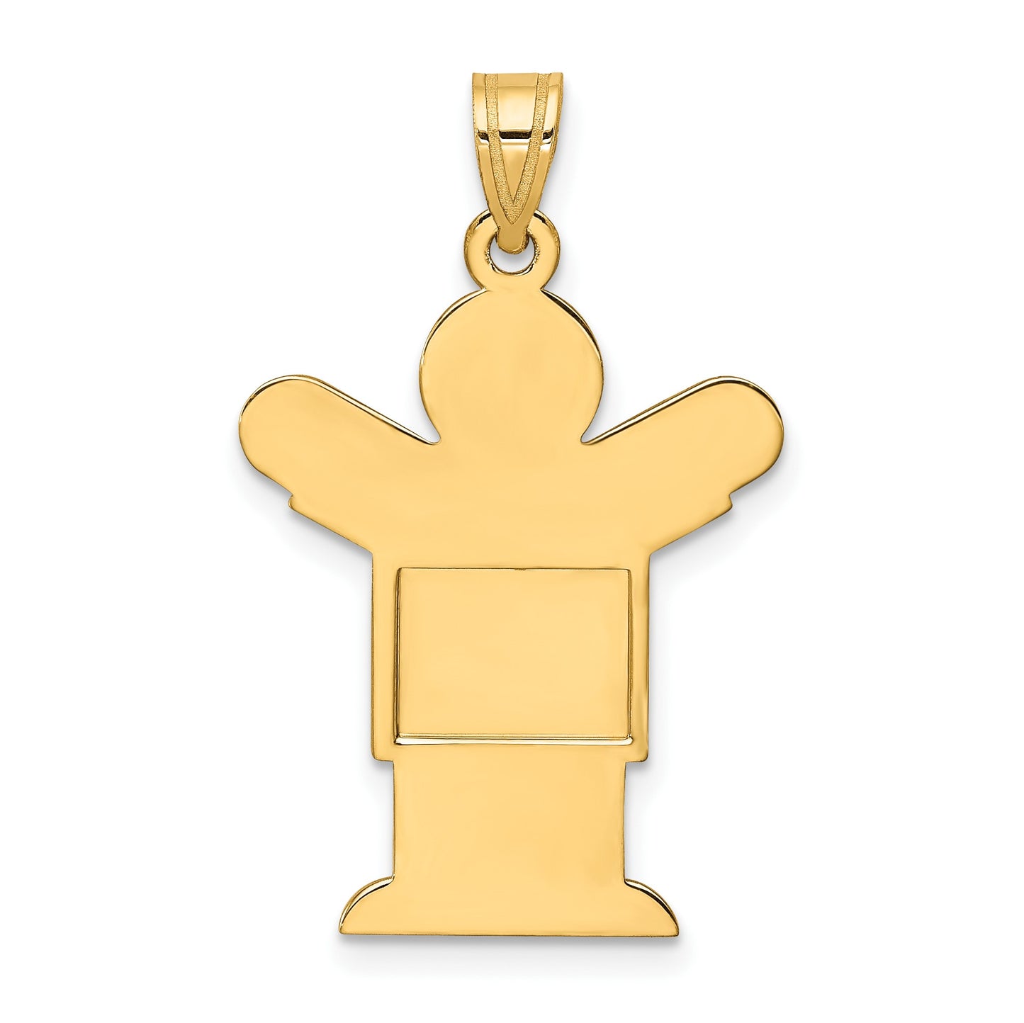 14k The Kids Solid Satin Medium Boy Engravable Love Charm