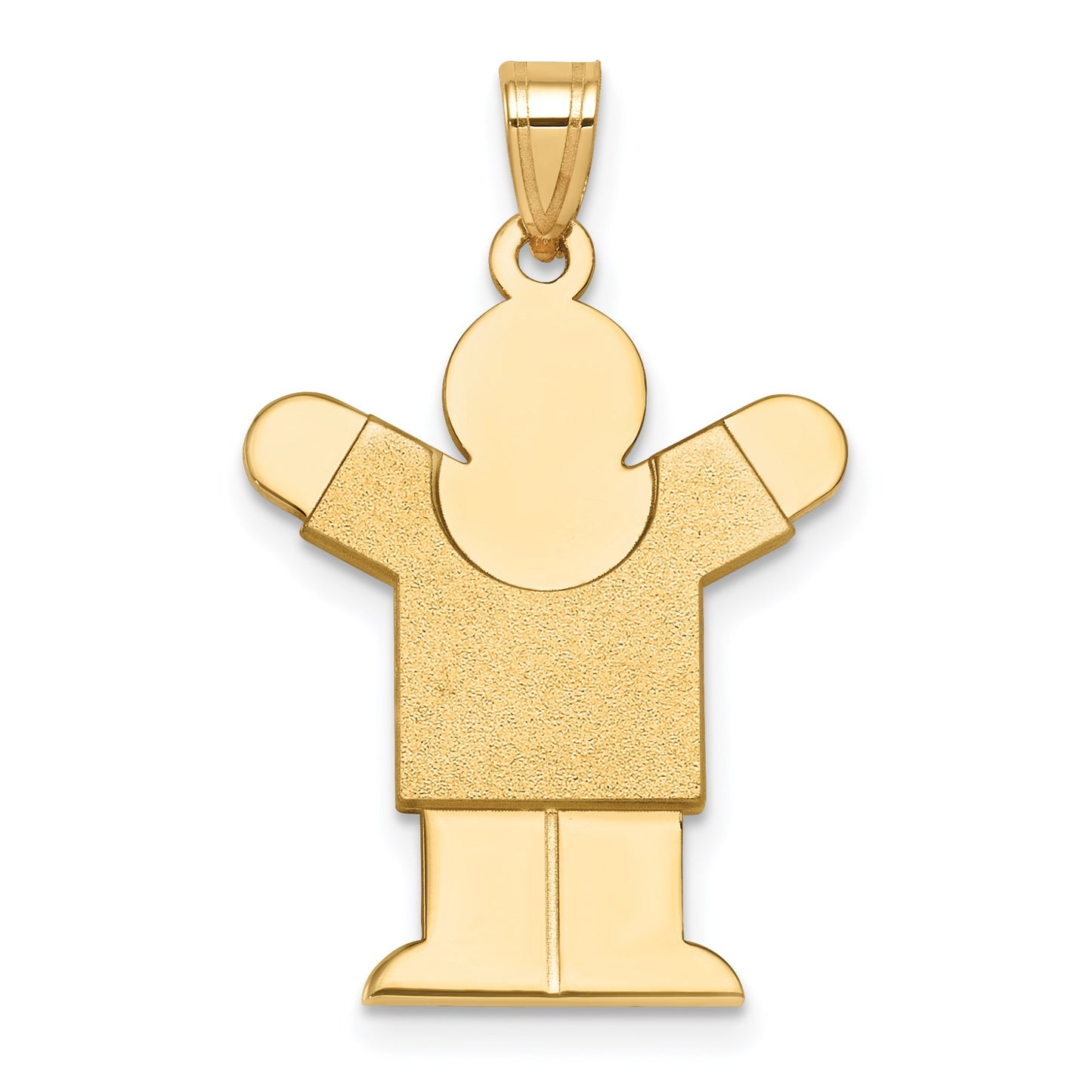 14k The Kids Solid Satin Medium Boy Engravable Love Charm