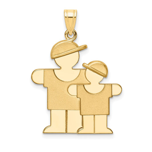 14k Big Boy and Little Boy Engravable Charm