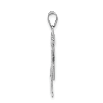 14k White Gold The Kids Medium Boy with Hat on Right Engravable Love Charm