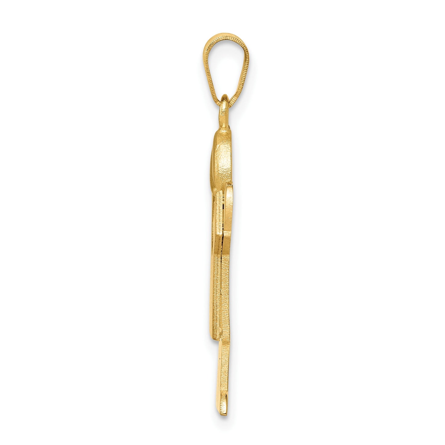 14k The Kids Solid Engravable Medium Boy with Hat on Right Love Charm
