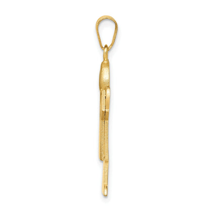 14k The Kids Solid Engravable Medium Boy with Hat on Right Love Charm