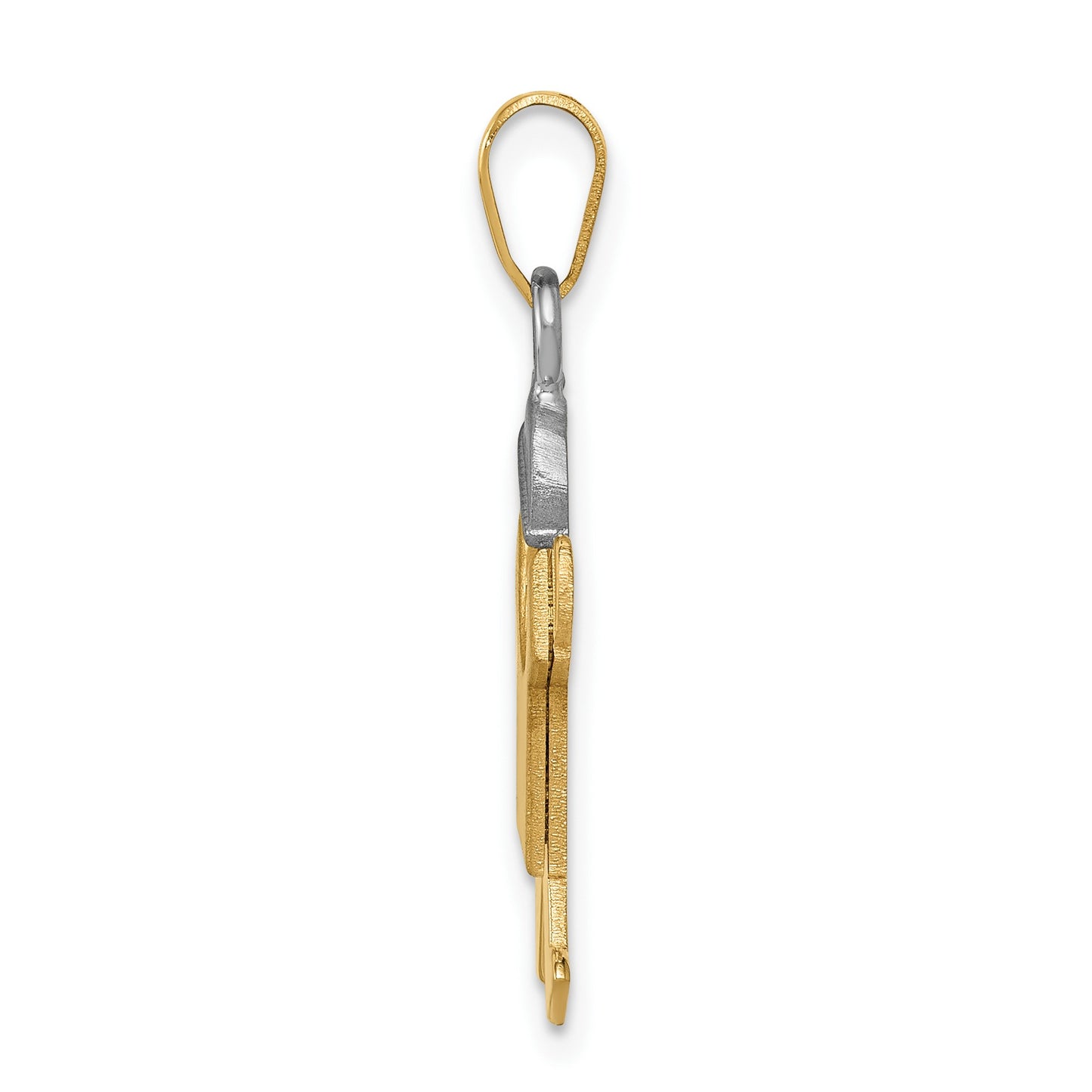14k Two-tone The Kids Small Boy with Hat on Right Engravable Joy Charm