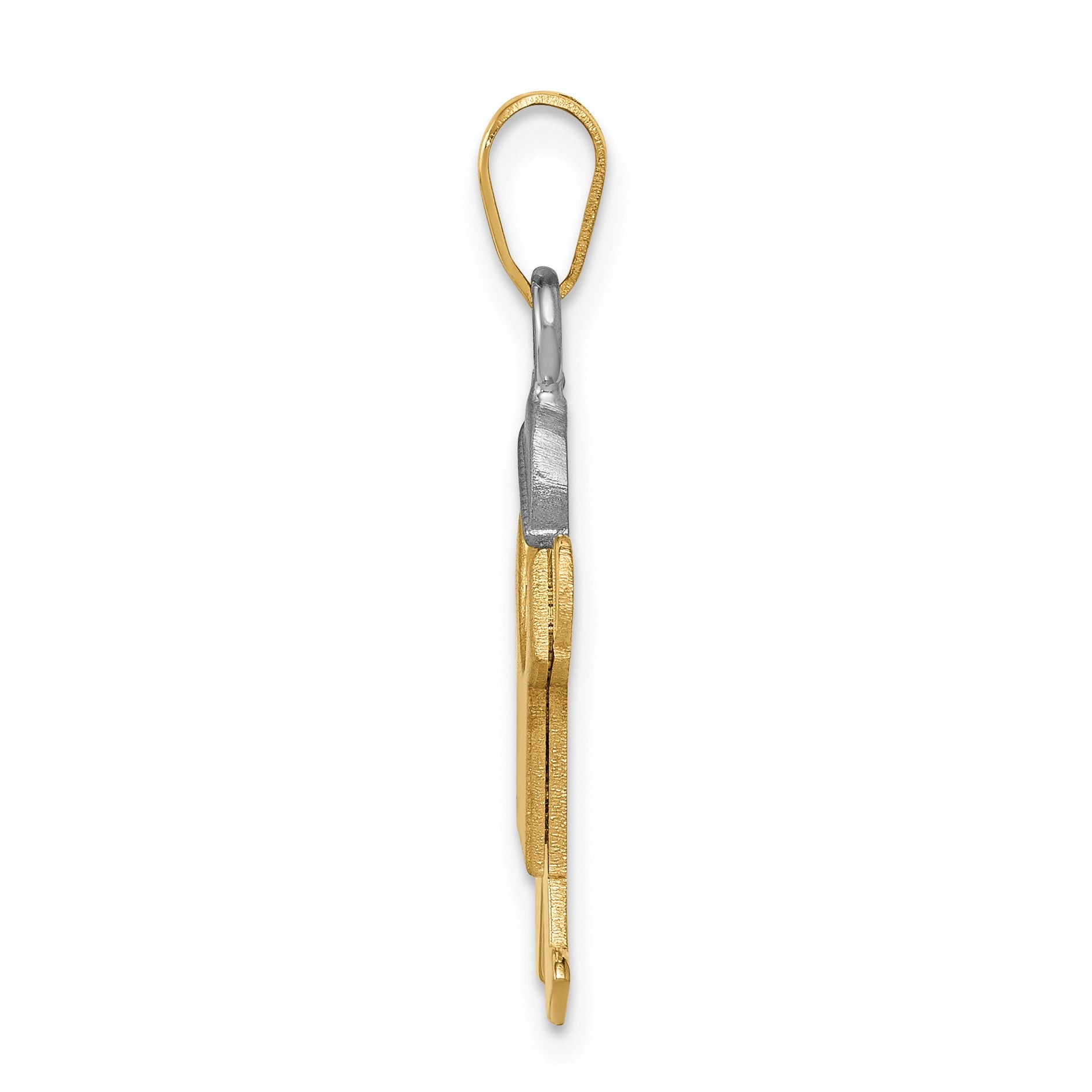 14k Two-tone The Kids Small Boy with Hat on Right Engravable Joy Charm