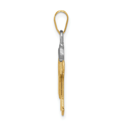 14k Two-tone The Kids Small Boy with Hat on Right Engravable Joy Charm